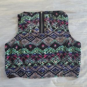 Colorful Patterned Crop Top